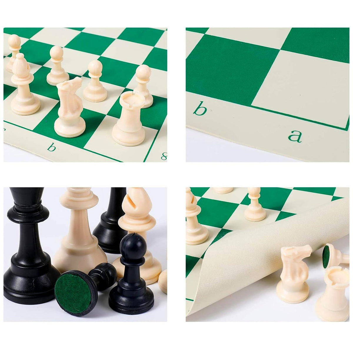 Portable Chess set – Big, Foldable, Travel-Friendly Vinyl – detail view