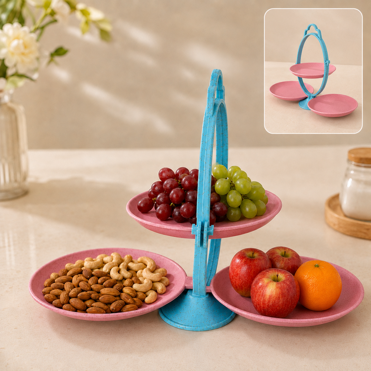Foldable Fruit Plate – Space-Saving Multi-Use Kitchen