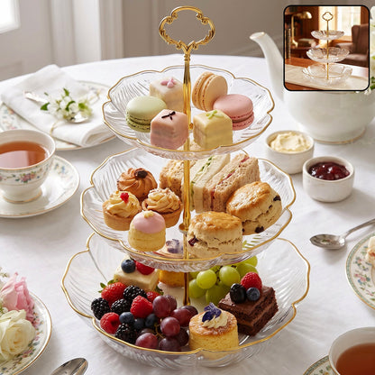 Three Layer Plastic Snack Serving Rack