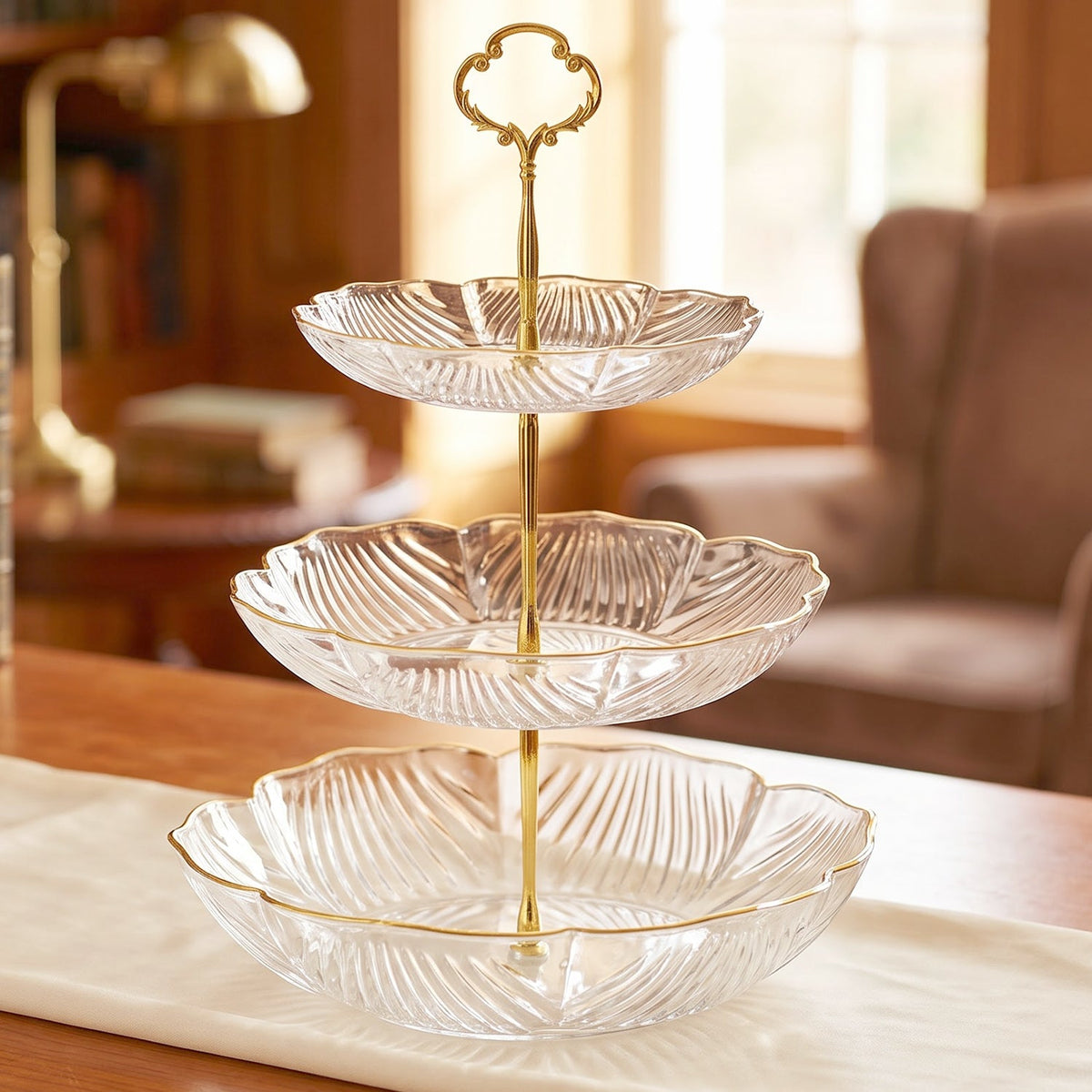 Three Layer Plastic Snack Serving Rack – detail view