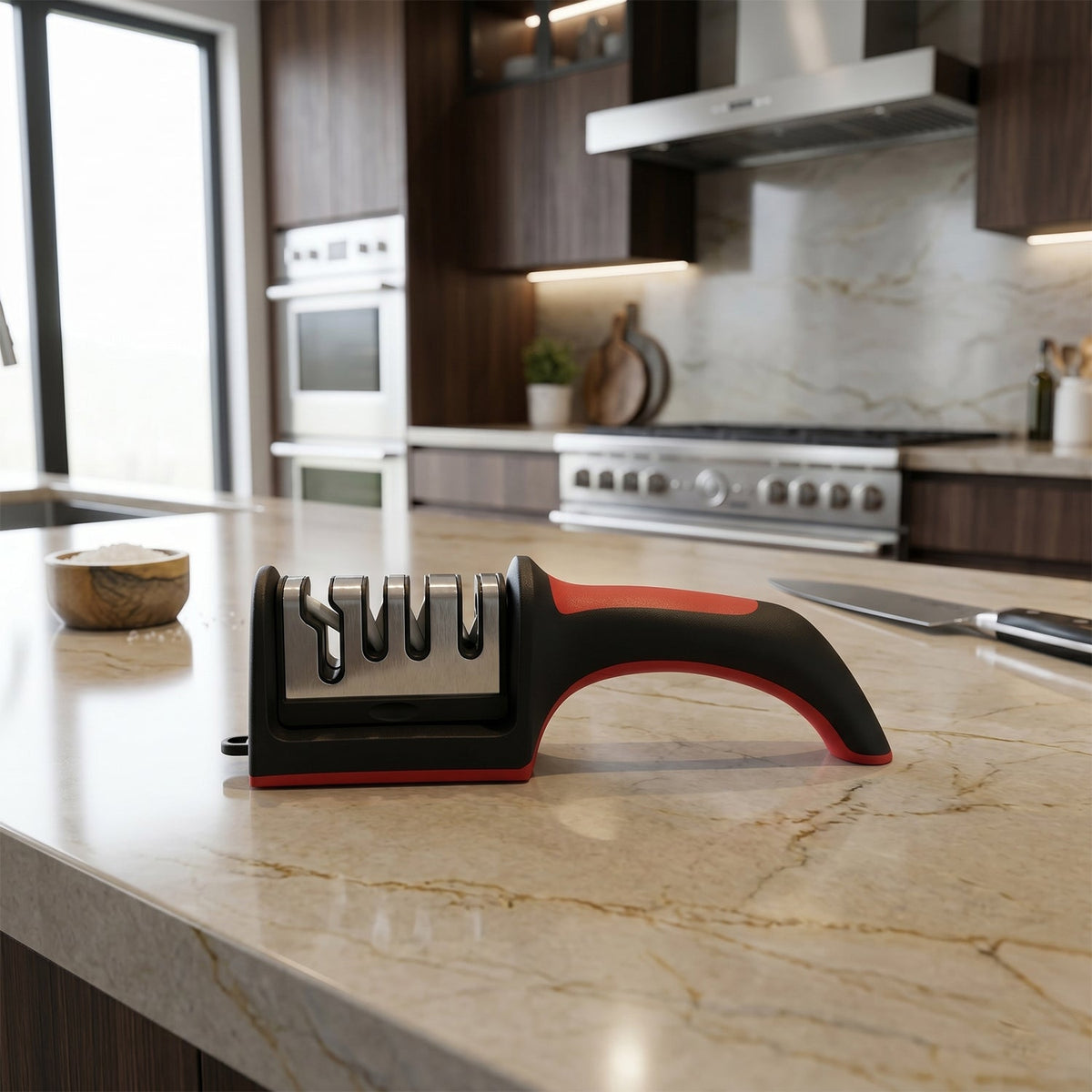 Manual Knife Sharpener – 4-Stage for Precise Blades – close-up