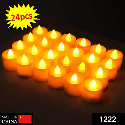 LED Tealight Candles – White 24 pcs for Diwali Decor – side view
