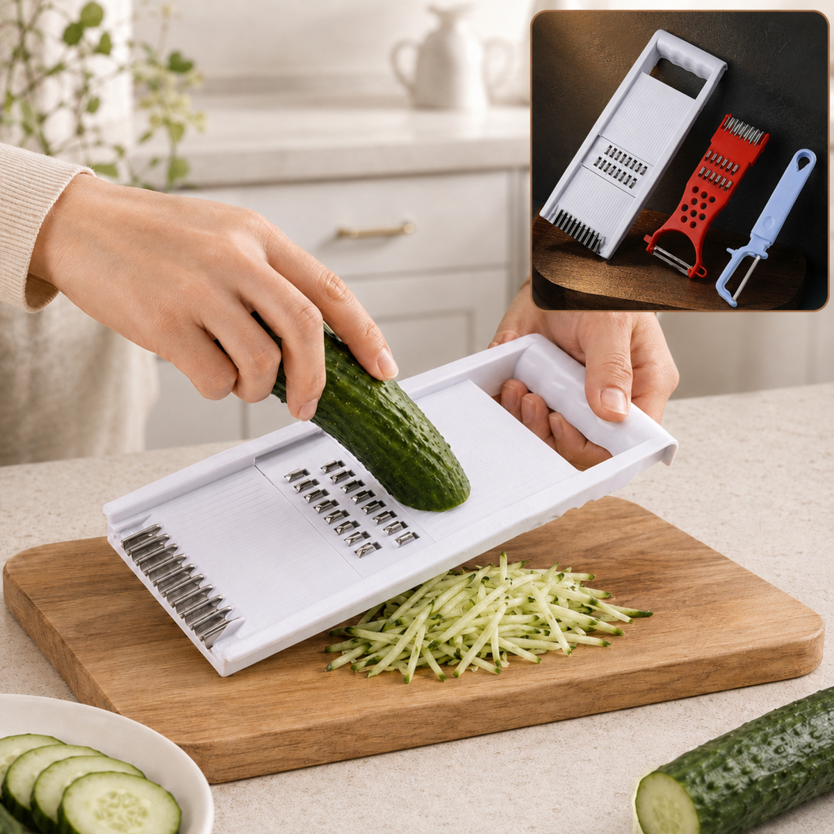 Kitchen Grater set – 3-Piece Grater, Slicer & Peeler Kit