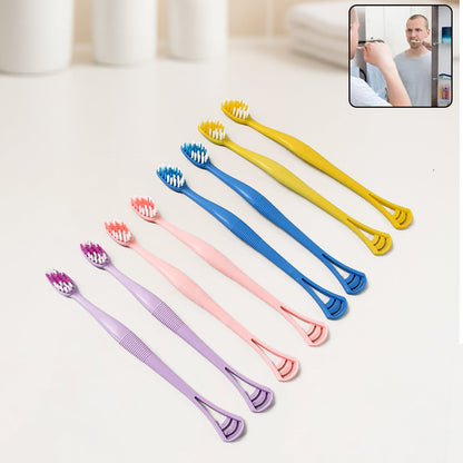 2-in-1 Toothbrush Tongue Scraper – Soft Bristles & 8 pcs