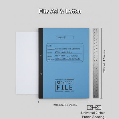 A4 File Folder – Plastic Clip Document Holder – side view