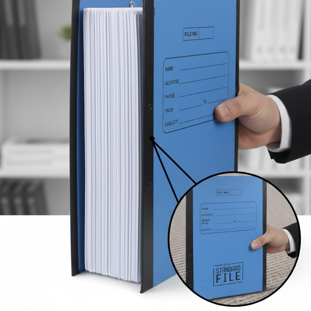 A4 File Folder – Plastic Clip Document Holder – close-up