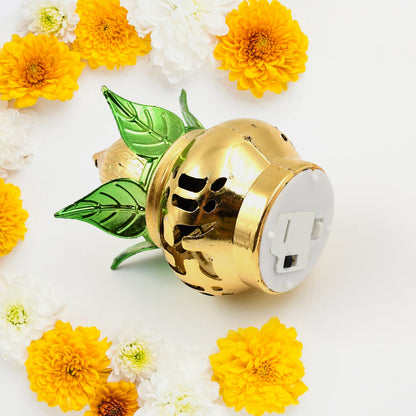 LED Kalash – Gold Plated, Multicolor Light for Pooja – close-up