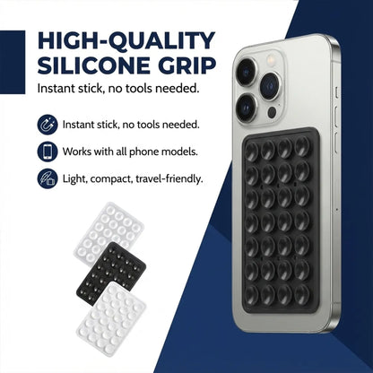 Suction Phone Holder Mount – Silicone Grip, Mix Colors – detail view