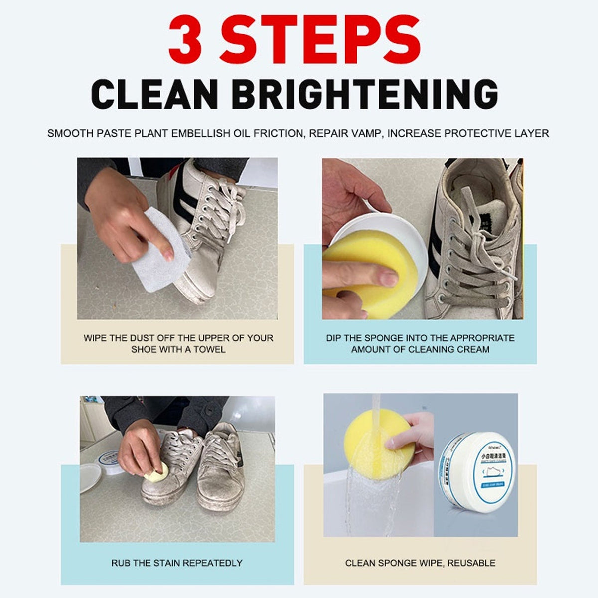 Shoe Stain Remover Cream – No-Wash Sneaker & Leather Cleaner – view 7