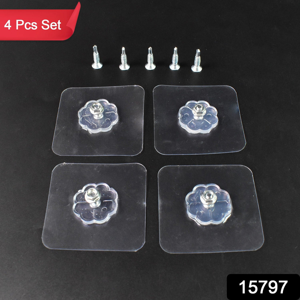 Self Adhesive Hooks – Drill-Free Heavy Duty 4 pcs set – side view