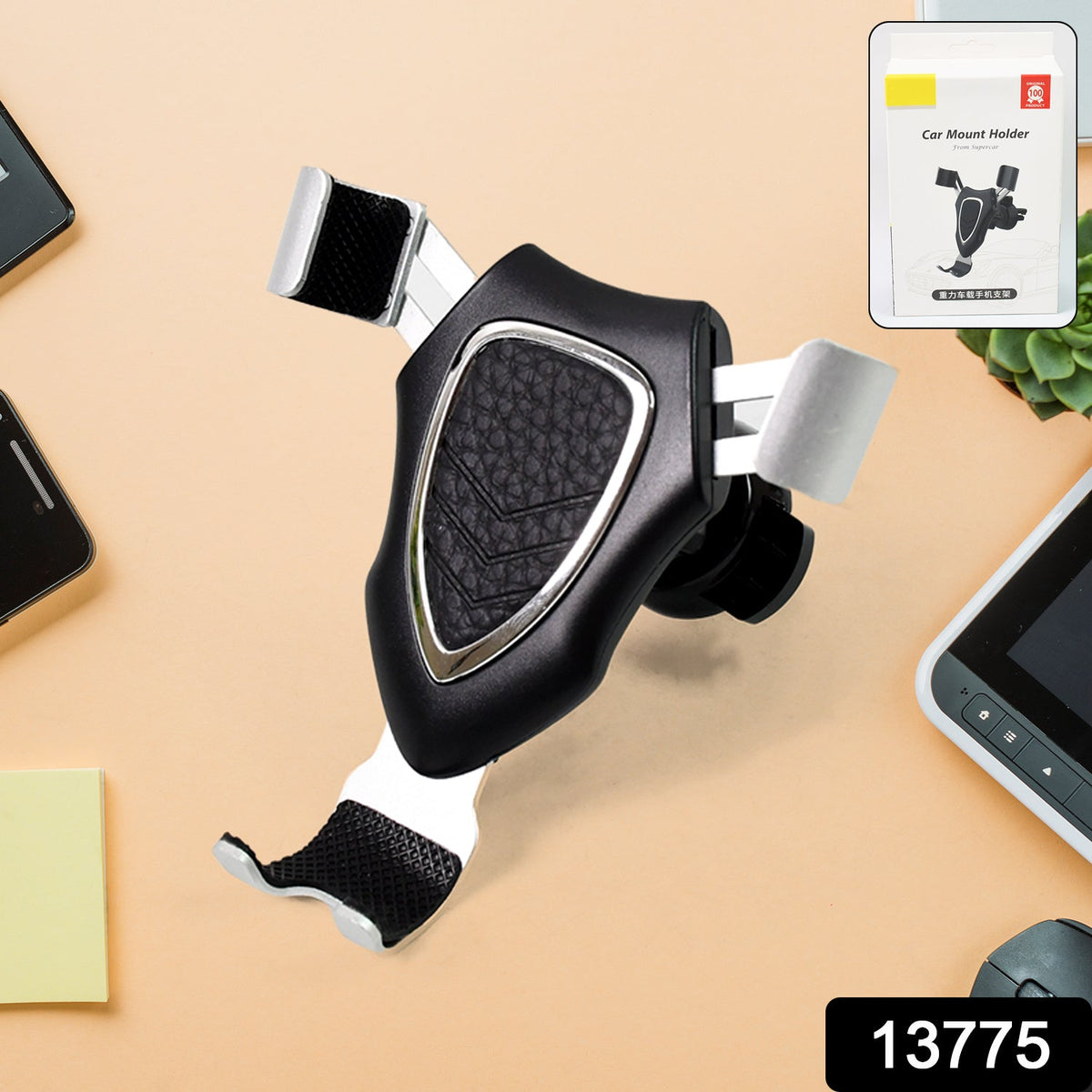Car Phone Mount – Gravity Grip Mobile Holder – side view