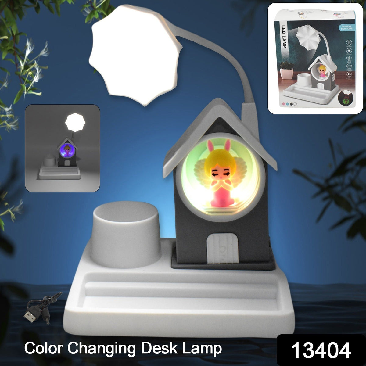 Cartoon LED Desk Lamp – Eye-Protection & Multi-Color – side view