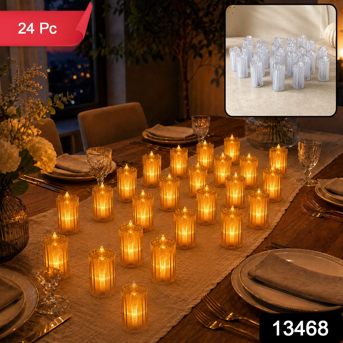 Flameless LED Candles – Decorative Tea Lights – side view