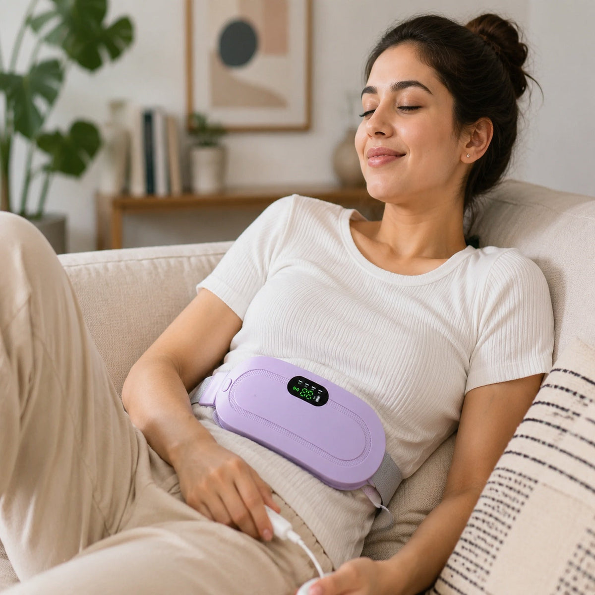 Menstrual Cramp Relief Belt – Rechargeable Heating Pad