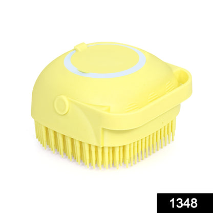 Silicone Bath Brush – Built-in Shampoo Dispenser – side view
