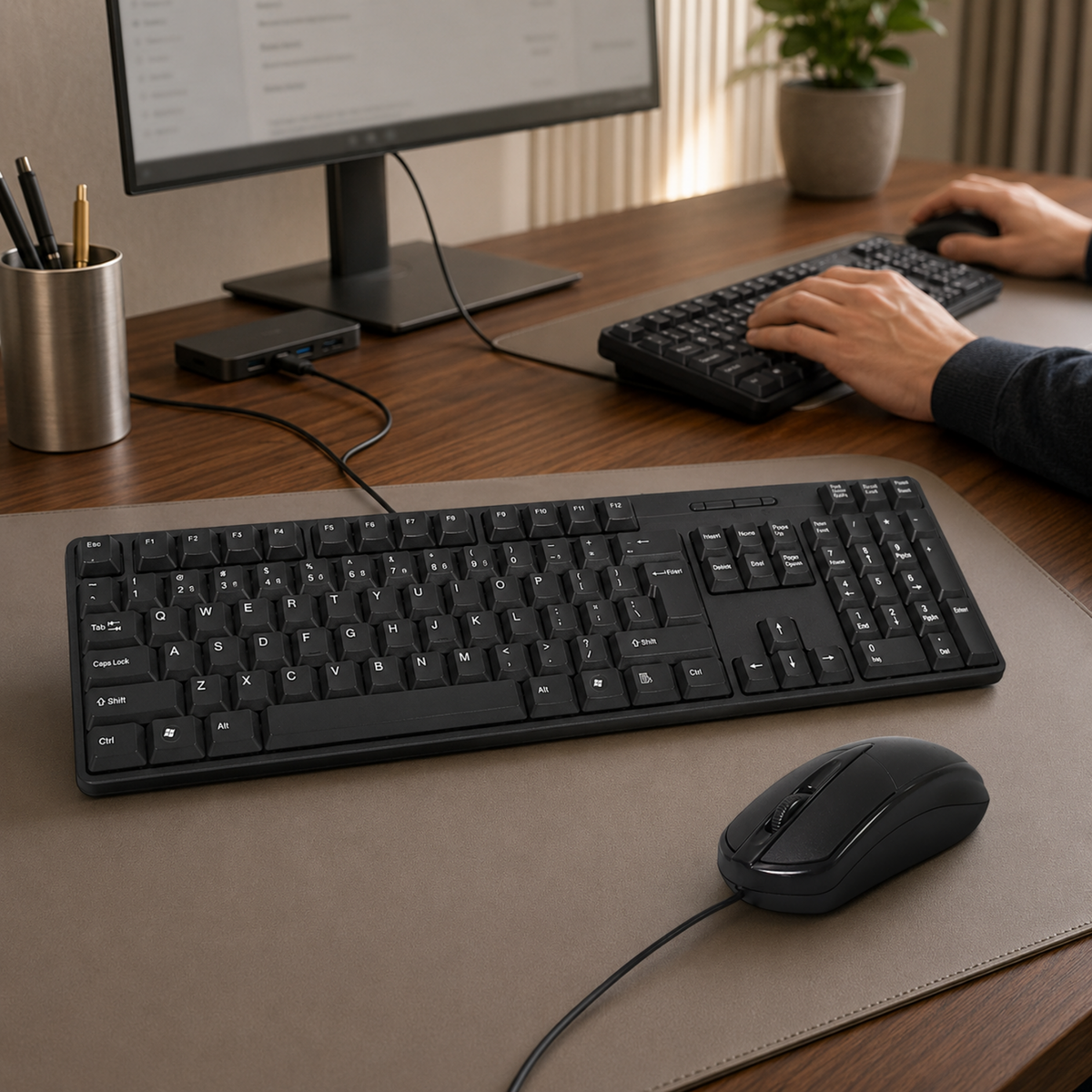 Wired Keyboard Mouse Combo – Ergonomic USB set