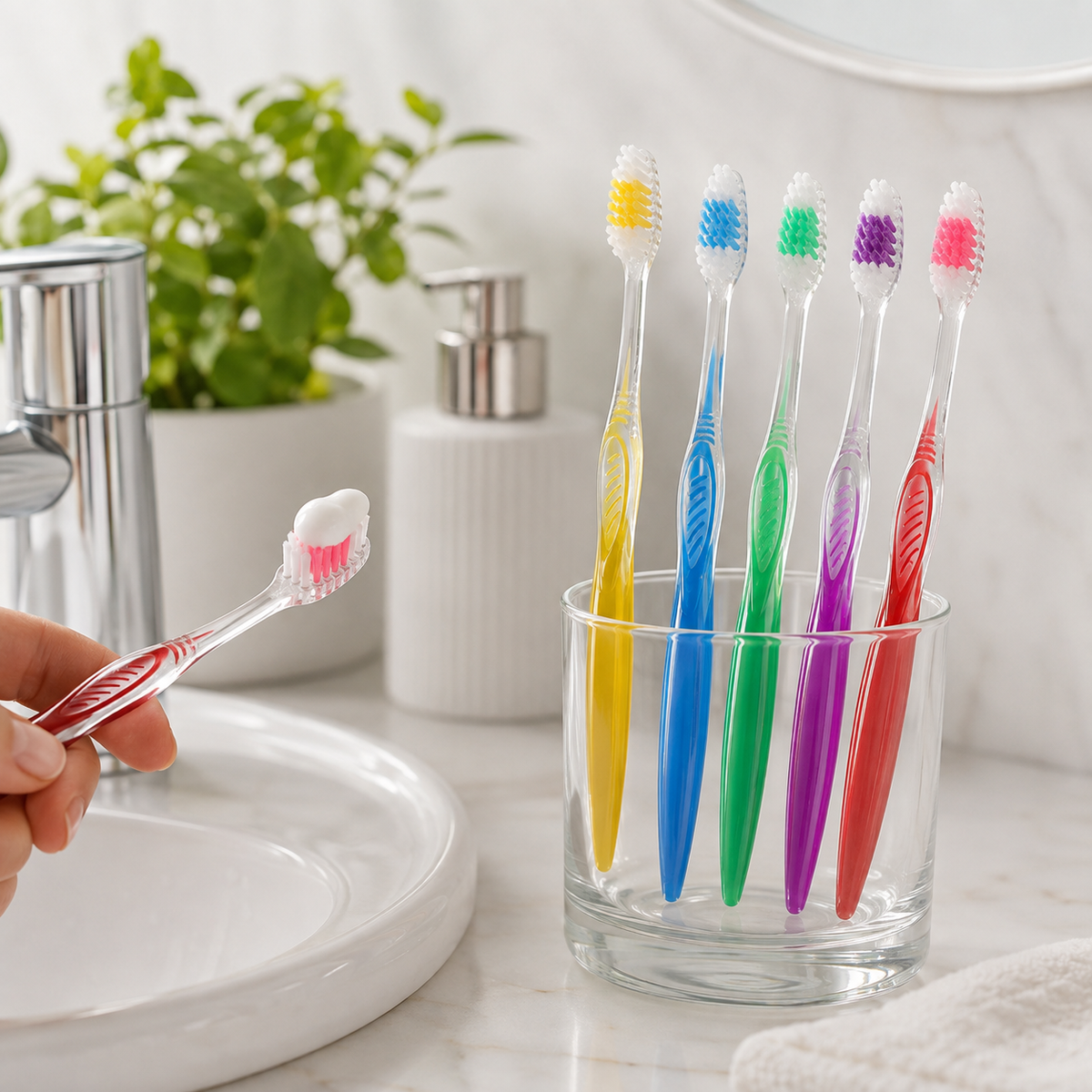 Plastic Toothbrush – Soft Bristles for All Ages