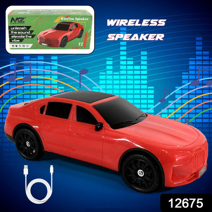 Car Shape Wireless Speaker – Portable Bluetooth FM Radio – side view