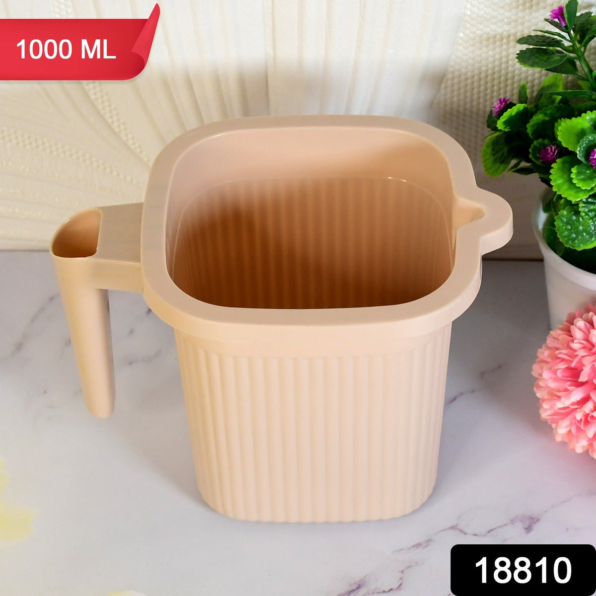 Plastic Bath Mug 1000ML – Durable & BPA-Free – side view