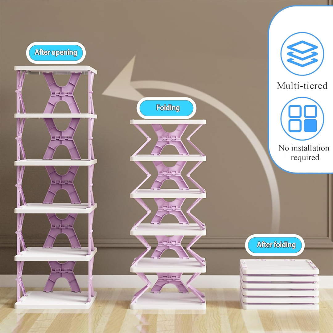 Foldable Shoe Rack – 8-Layer Space-Saving Storage – view 6