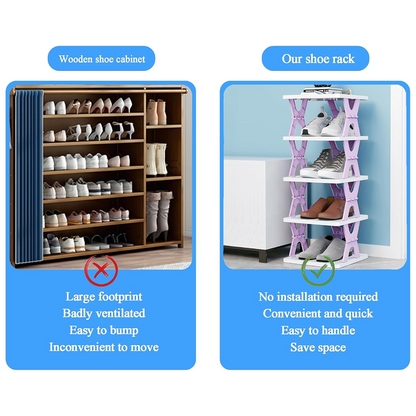 Foldable Shoe Rack – 8-Layer Space-Saving Storage – alternate view