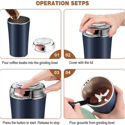 Coffee Grinder Blender – Portable 4-Blade Mini Mixer – alternate view
