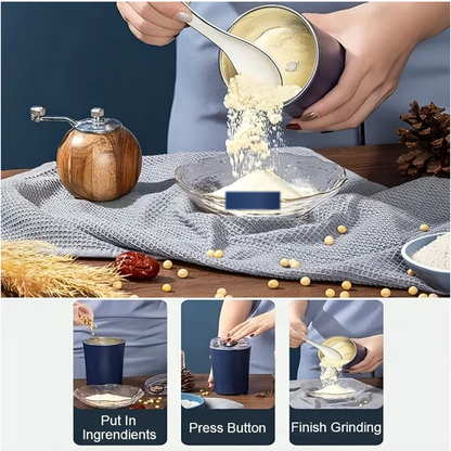 Coffee Grinder Blender – Portable 4-Blade Mini Mixer – detail view