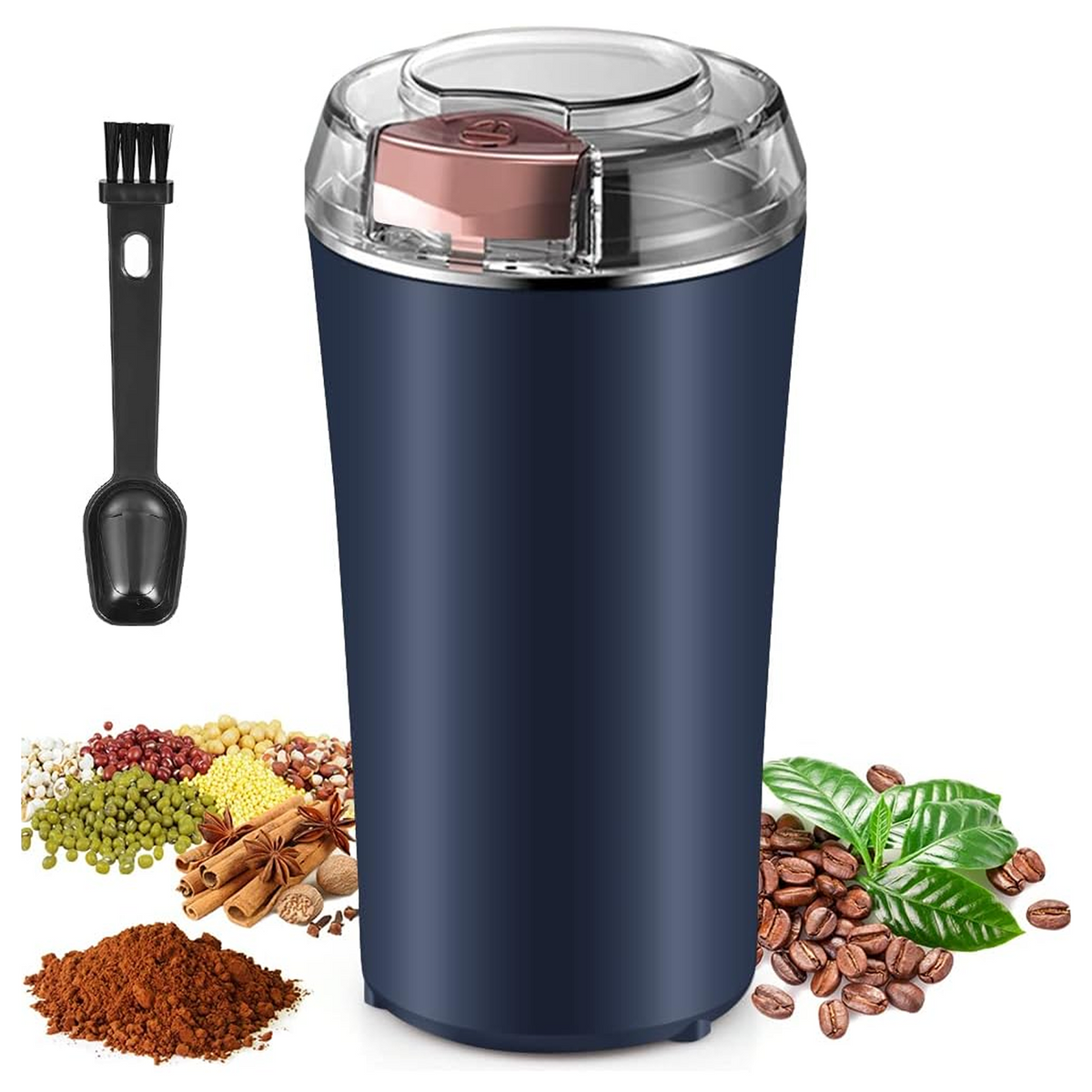 Coffee Grinder Blender – Portable 4-Blade Mini Mixer – side view