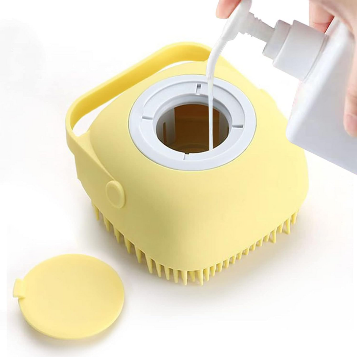 Silicone Bath Brush – Massage & Shampoo Dispenser for Shower – detail view
