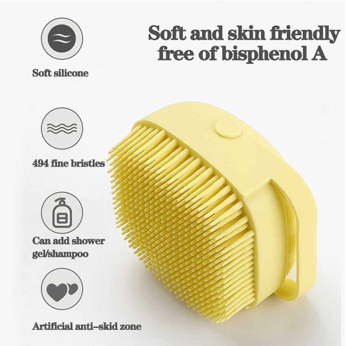 Silicone Bath Brush – Massage & Shampoo Dispenser for Shower – view 7