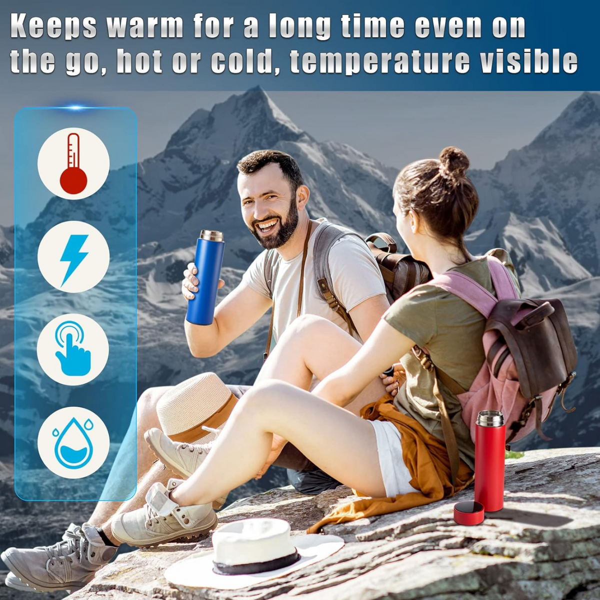 Smart Vacuum Insulated Water Bottle – LED Temperature – alternate view
