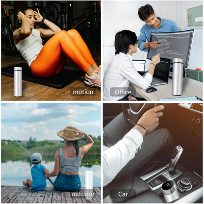 Smart Vacuum Insulated Water Bottle – LED Temperature – side view