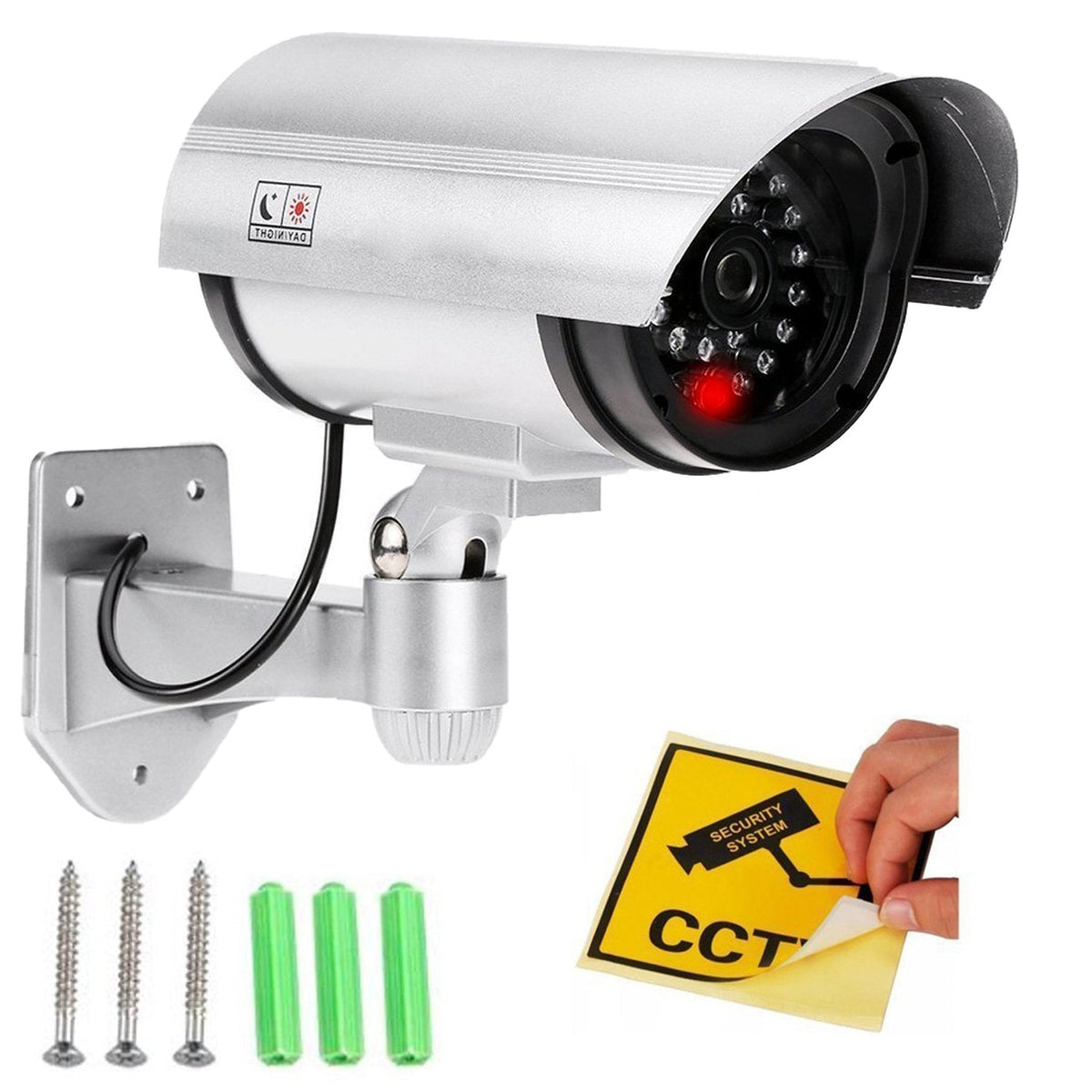 Dummy Security Camera – Outdoor Fake CCTV with LED – alternate view