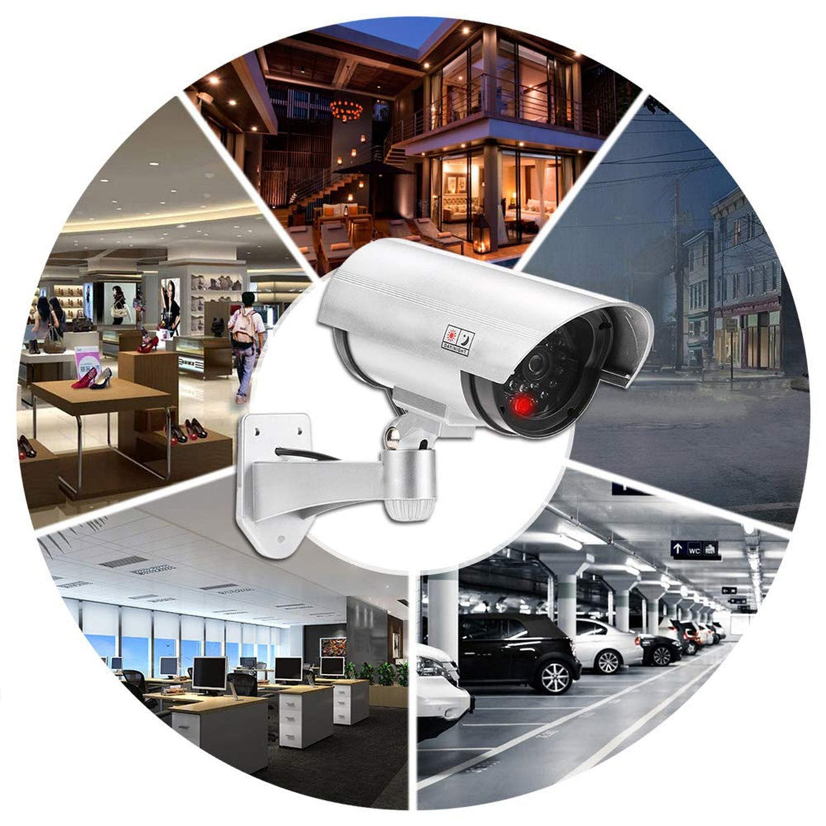 Dummy Security Camera – Outdoor Fake CCTV with LED