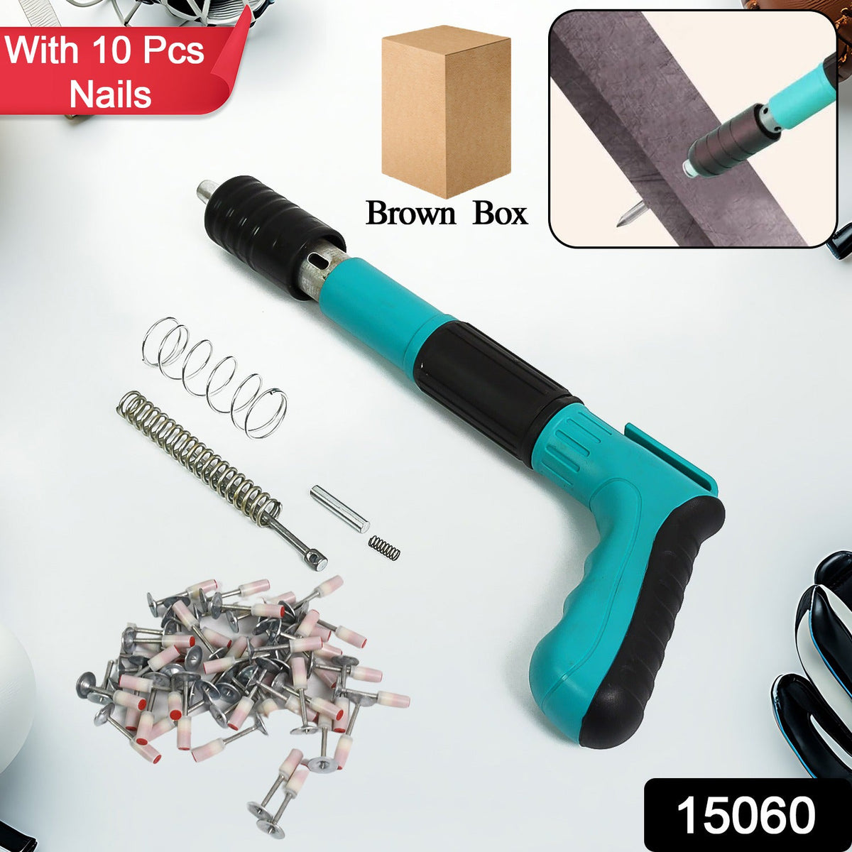 Manual Steel Nail Gun – Portable Wall Fastener – side view