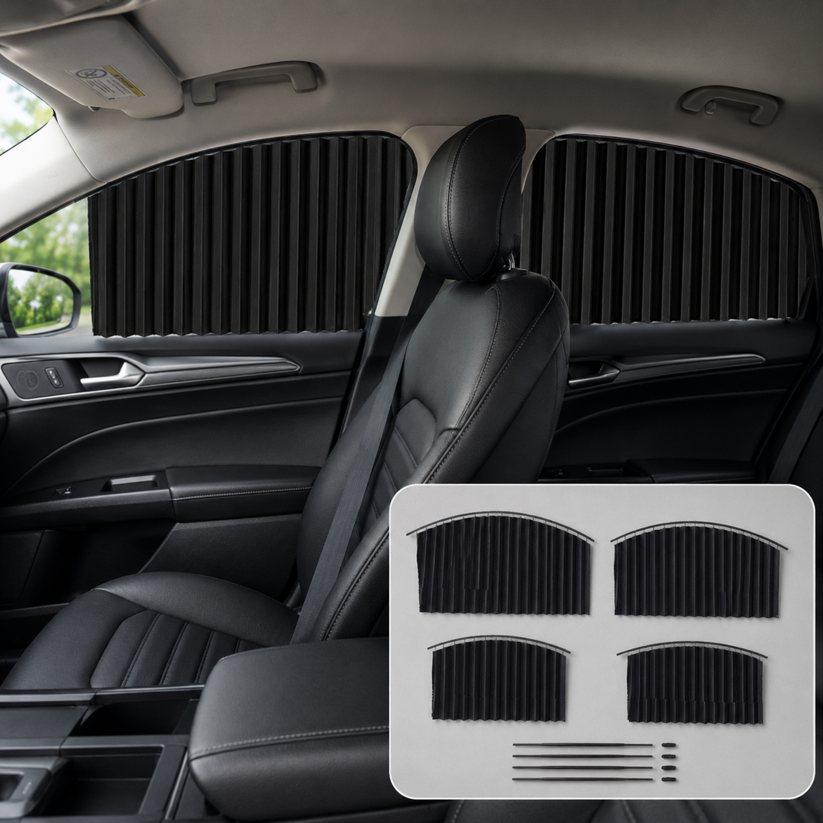 Car Window Sunshade – 4 pcs Magnetic set for UV & Privacy