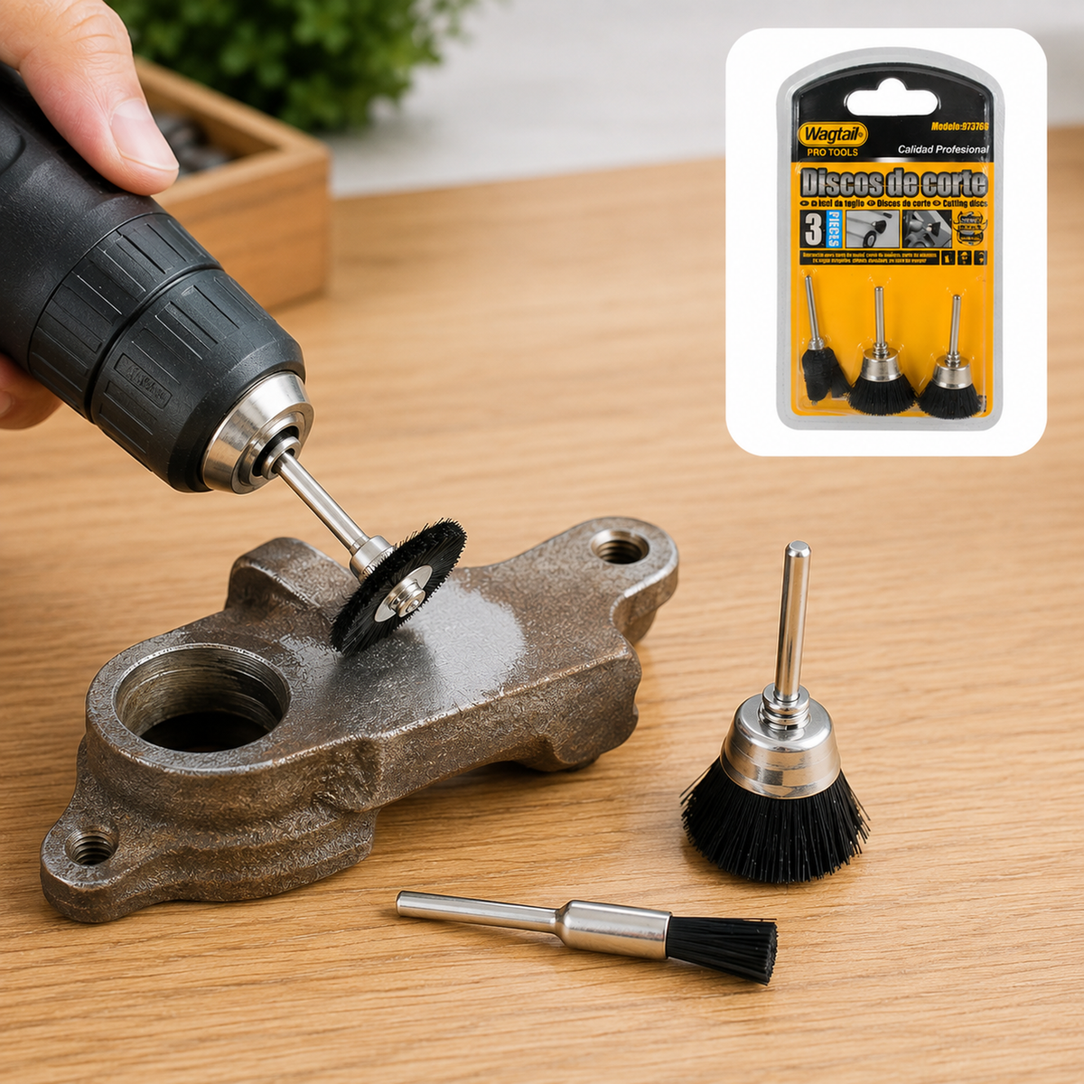 Brass Wire Wheels – 3 pc Rust Removal Tool set
