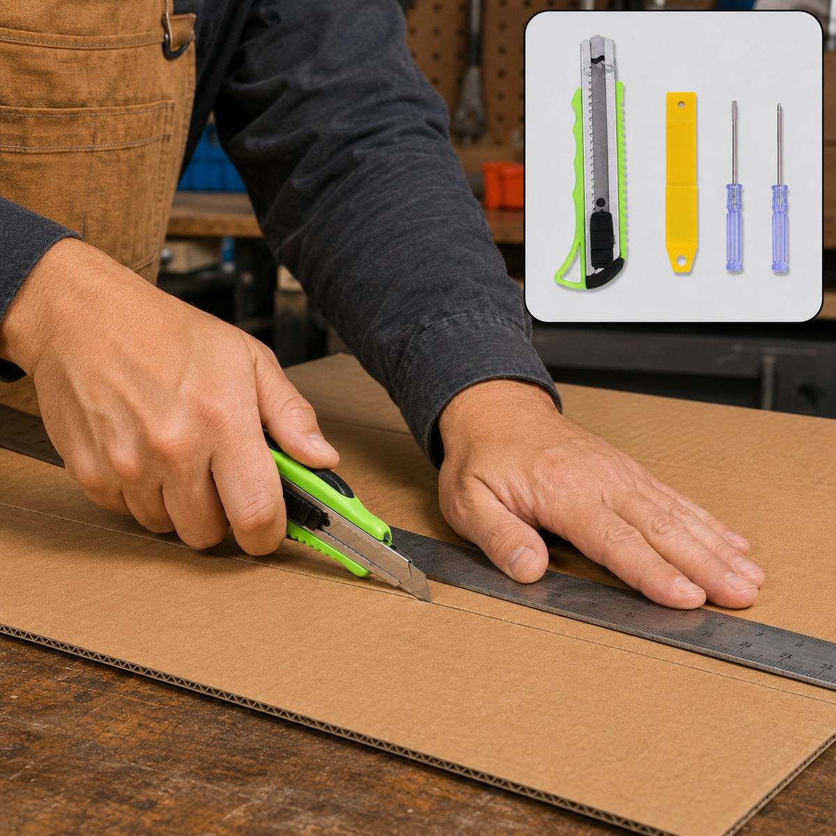 Heavy Duty Cutter Knife with 2 Screwdrivers – Safe