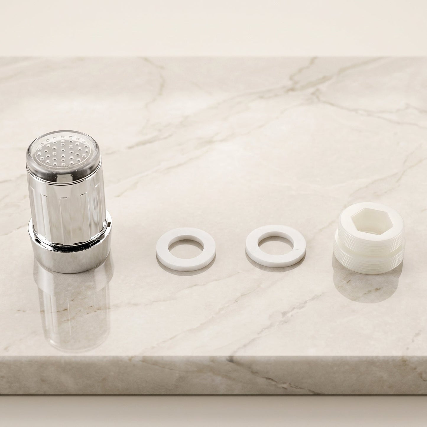 Faucet adapter fitted to a kitchen sink tap