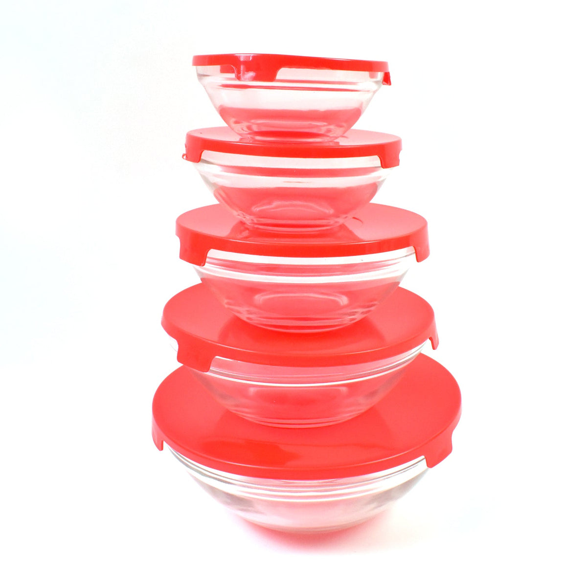 Glass Bowl set – 5 pcs Mixing & Storage with Lids – view 6