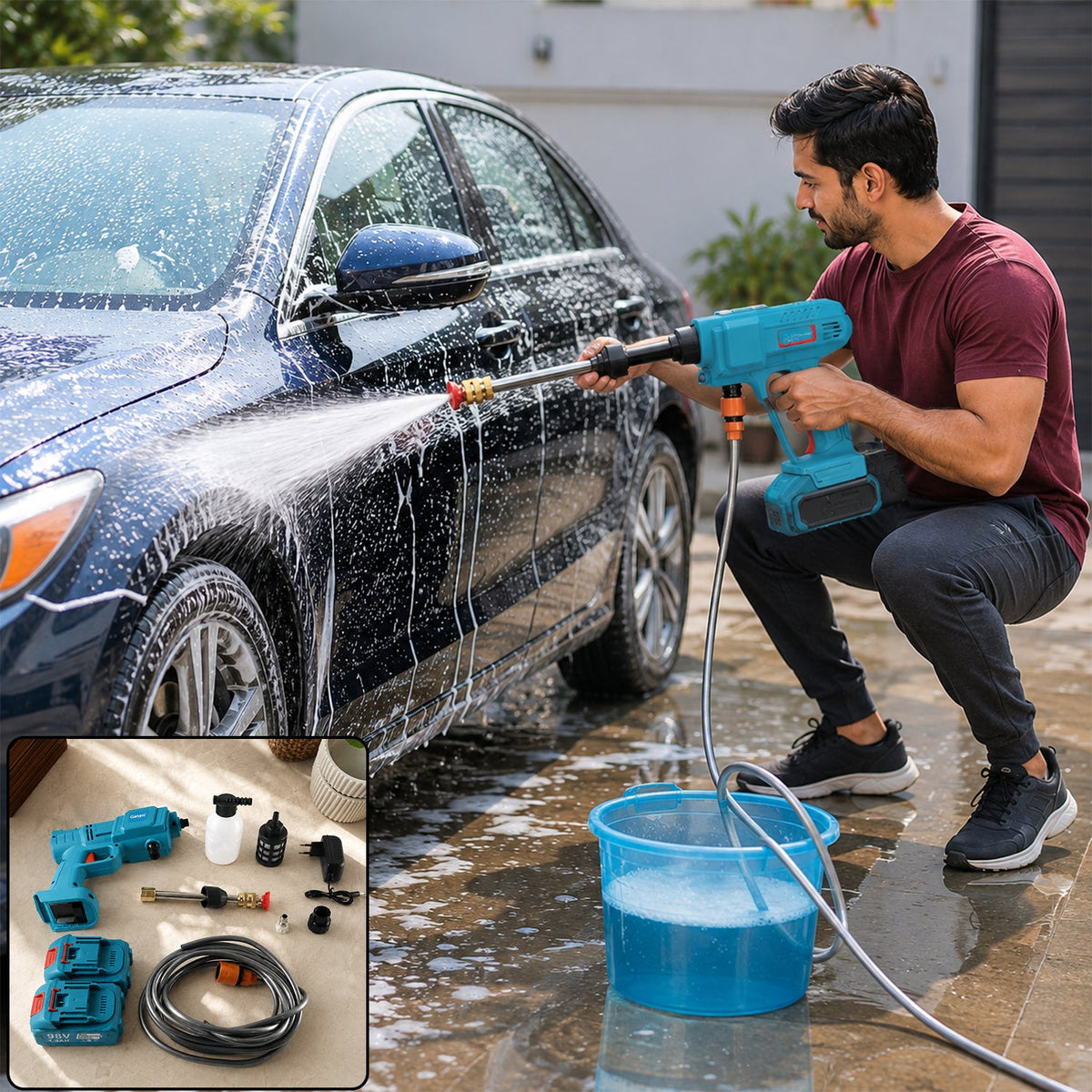98V High Pressure Wireless Car Washer Kit