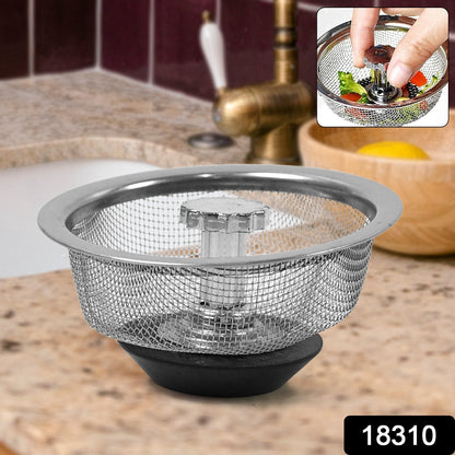 Stainless Steel Sink Strainer – Adjustable Stopper – side view