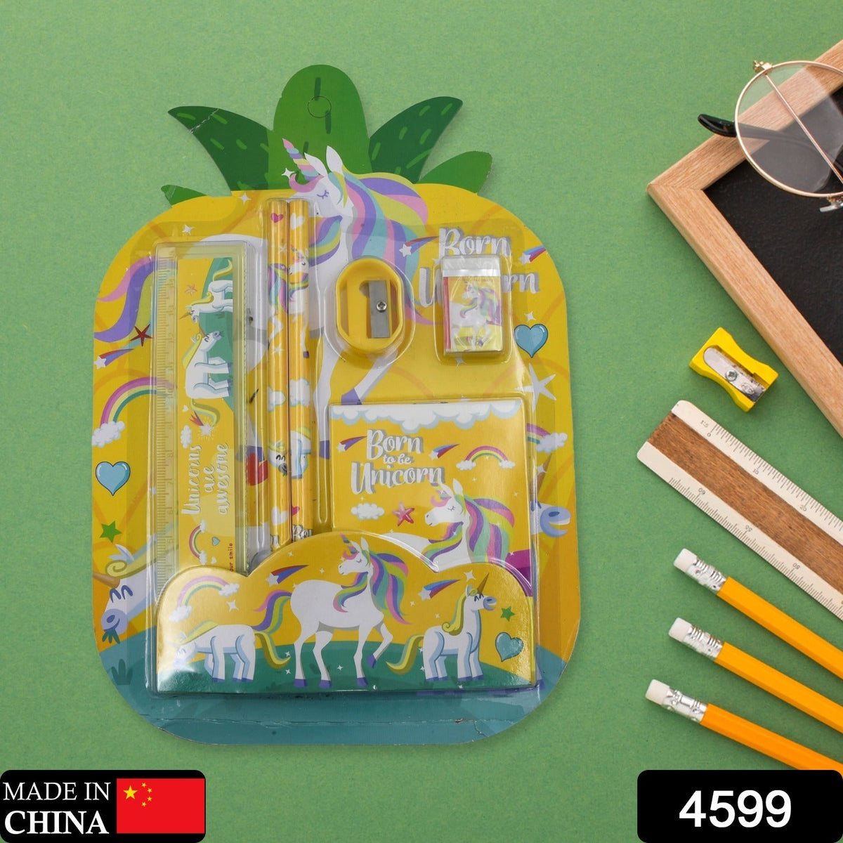 School Stationery set – 6 pc Kit for Kids & Office – side view