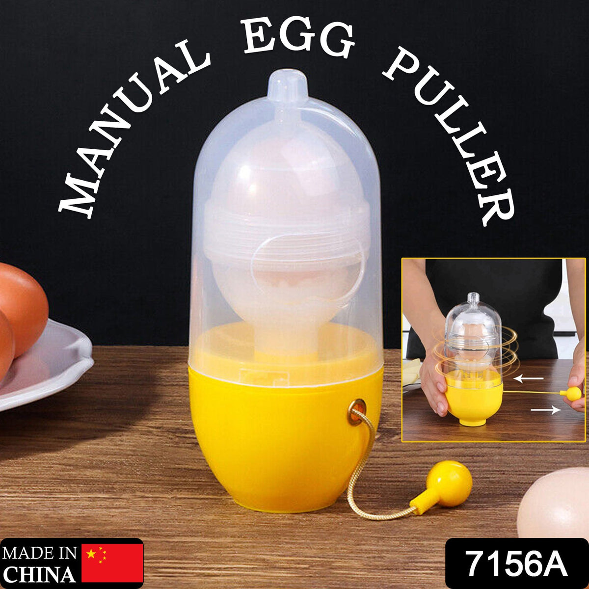 Manual Egg Scrambler – Effortless Yolk Mixer Tool – side view