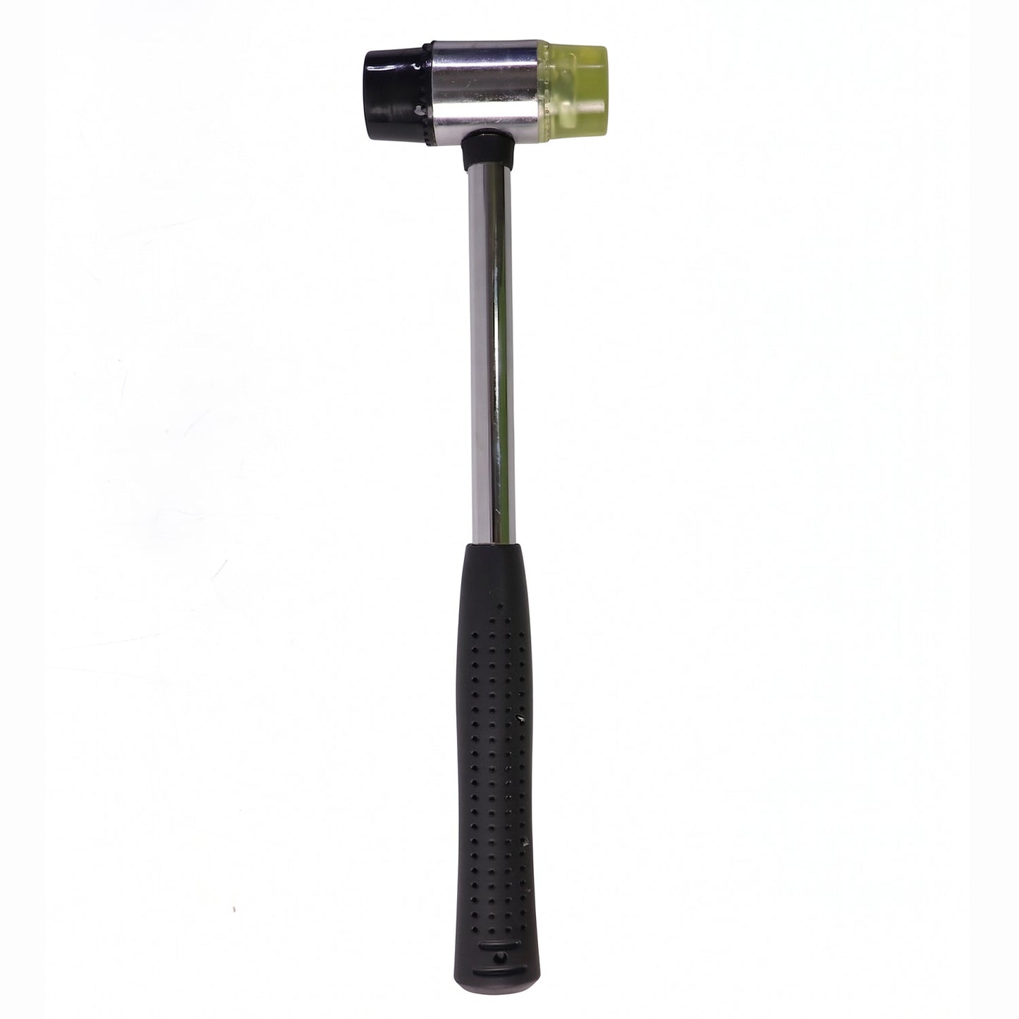 Rubber mallet hammer with steel handle and impact-resistant finish