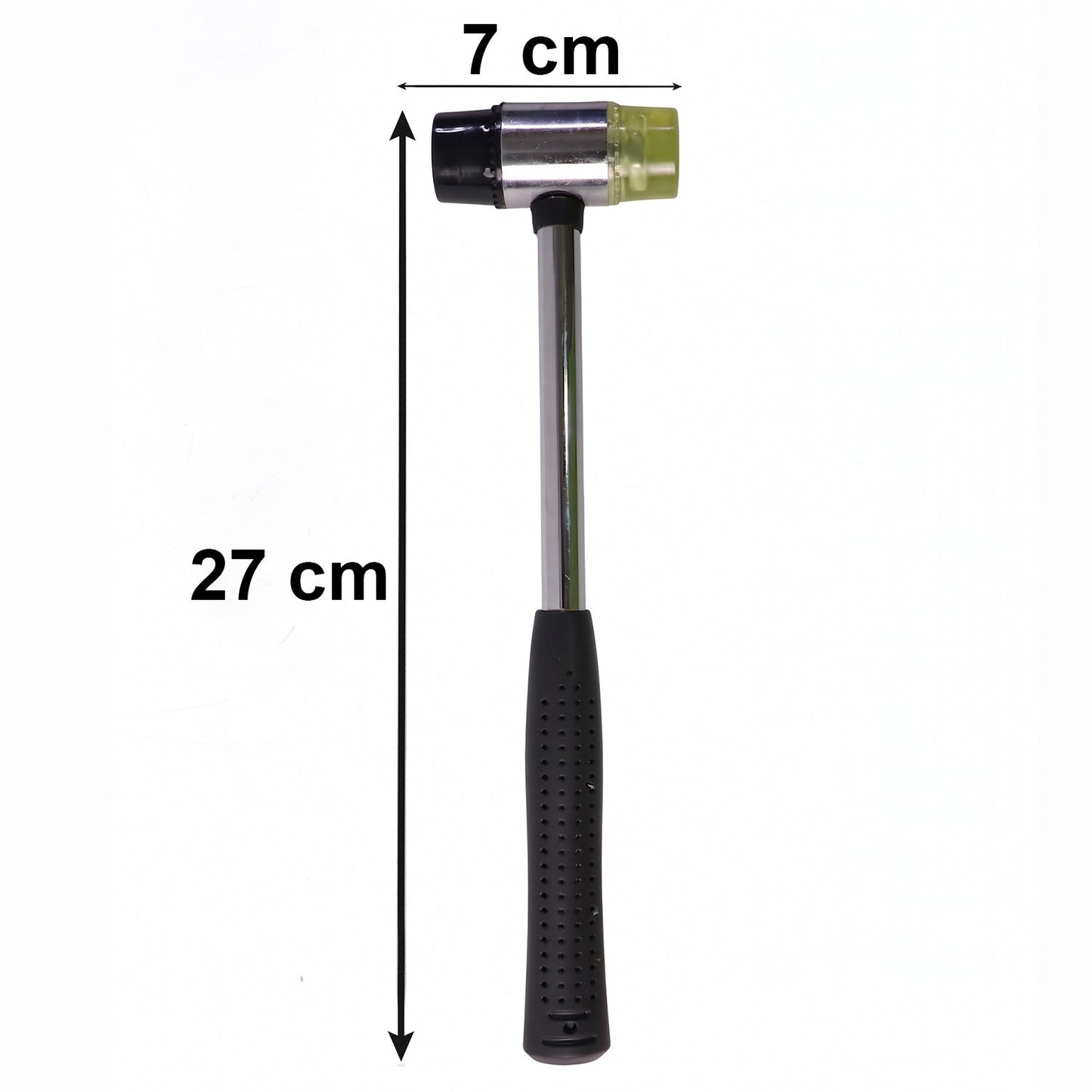 Size guide for rubber mallet with ergonomic grip