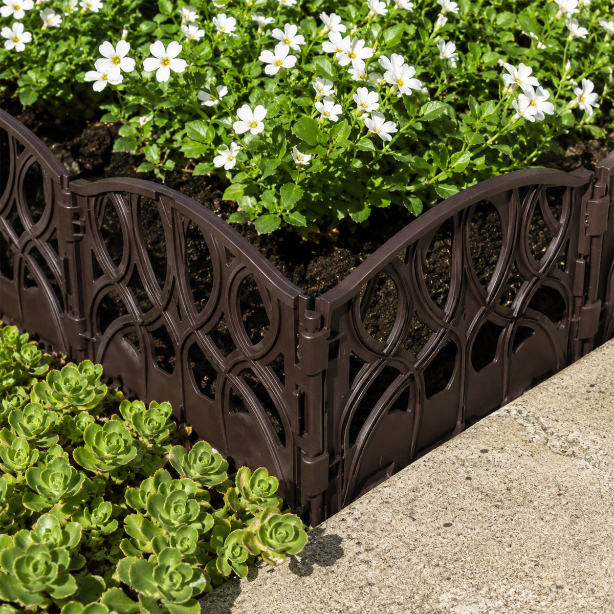 Decorative Plastic Garden Fence Border set for Lawn, Yard – detail view
