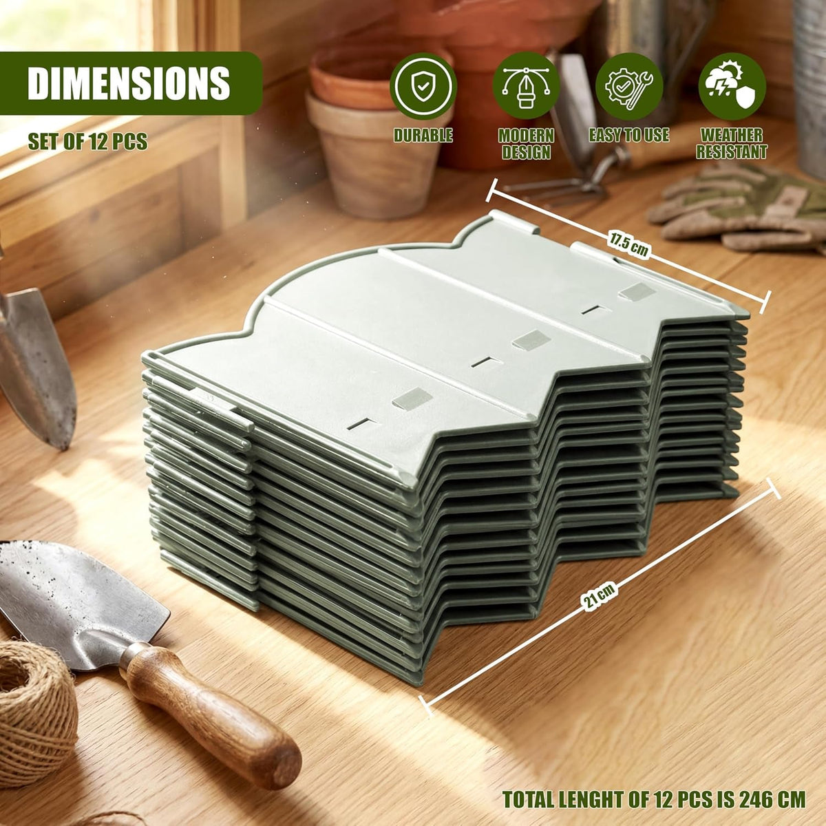 Decorative Plastic Garden Lawn Edging Border set – view 6