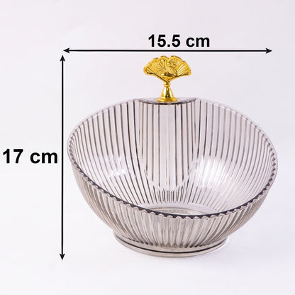 Size guide showing dimensions of decorative plastic fruit bowl