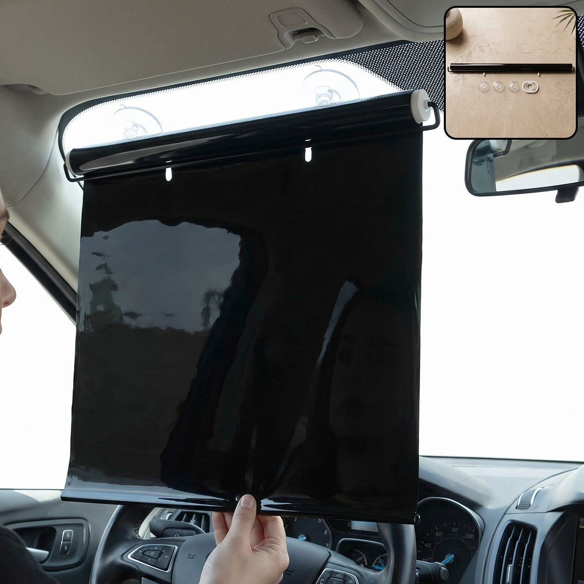 Retractable Car Windshield Sun Shade Curtain